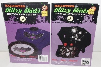 +MBA #3434-0082   " (4) What's New Glitzy Shirts Halloween Iron Applique Kits"