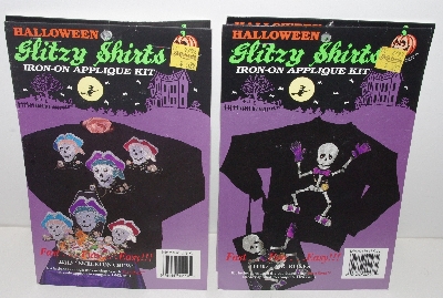 +MBA #3434-0082   " (4) What's New Glitzy Shirts Halloween Iron Applique Kits"