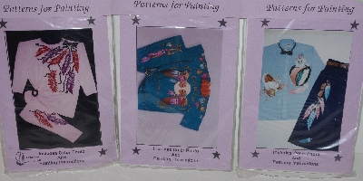 +MBA #3434-0104    "Set Of 3 Mari-Mars  1993 Stars Iron On Patterns For Painting Kits"