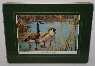 +MBA #3535-1048   "1980's Set Of 4 Clover Leaf Artist Roger Bucklin Duck Placemats"