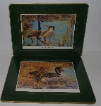 +MBA #3535-1048   "1980's Set Of 4 Clover Leaf Artist Roger Bucklin Duck Placemats"