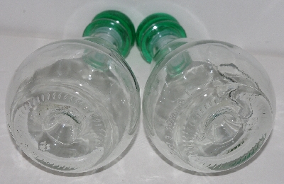 +MBA #3535-1074   "Set 2 Clear Glass Pear Shaped Decanter Bottles With Stoppers"