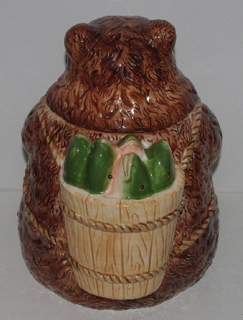 +MBA #3535-1013  "Ceramic Bear & Trout Cookie Jar"