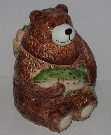 +MBA #3535-1013  "Ceramic Bear & Trout Cookie Jar"