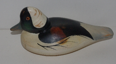 +MBA #3535-997   "Ducks Unlimited 1998-1999 Hand Signed Bufflehead Drake Duck Decoy"