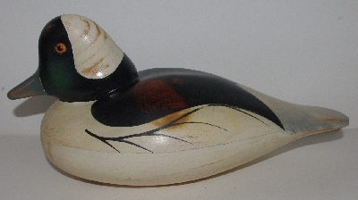 +MBA #3535-997   "Ducks Unlimited 1998-1999 Hand Signed Bufflehead Drake Duck Decoy"