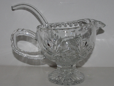 +MBA #3535-953   "2003 Crystal Gravy Boat With Glass Ladle"