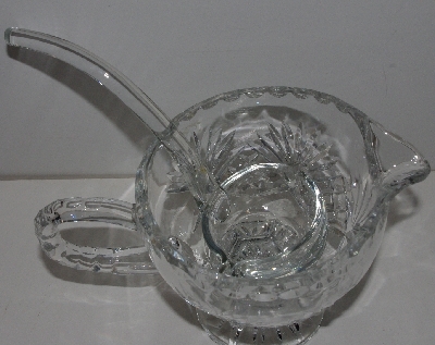 +MBA #3535-953   "2003 Crystal Gravy Boat With Glass Ladle"