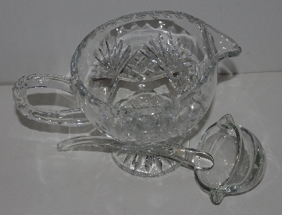 +MBA #3535-953   "2003 Crystal Gravy Boat With Glass Ladle"
