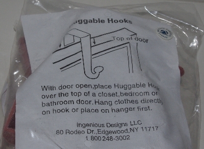 +MBA #3535-873   "Set Of 12 Mauve Pink Huggable Door Hooks"
