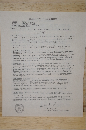 +MBA #8-280  "Rare "DADDY'S HOME"  Limited Edition Hand Signed & Numbered Lithograph By Artist Donald Zolan & Comes Custom Framed