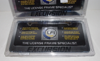 +MBA #3535-588   2001 Chrome Set Of 2 "Excursion" License Plate Frames"
