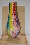 +MBA #S-261  "2002 Alexander Kalifano Hand Blown Multi Colored Glass Vase