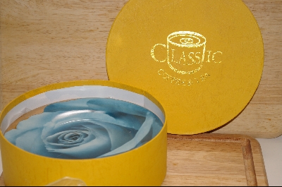 +MBA #4-117  Set Of 4 Porceline Blue Rose Desert Plates