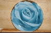 +MBA #4-117  Set Of 4 Porceline Blue Rose Desert Plates