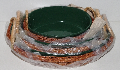 +MBA #3535-513   "Six Piece Ceramic & Fern Nesting Bakeware Set"