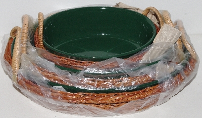 +MBA #3535-513   "Six Piece Ceramic & Fern Nesting Bakeware Set"