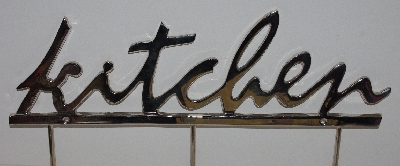 +MBA #3535-282   "Chrome Kitchen Sign With 3 Hanging Hooks"