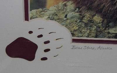+MBA #3535-0135   "2001 Double Matted With Fancy Bear Foot "Bear Stare" Alissa Crandall Bear Photo"