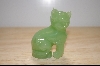 +MBA #4-087  "1986 Franklin Mint  Ching Dynasty Jade Cat Figurine
