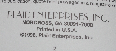 +MBA #3535-916   "1996 Plaid Beginners Guide To Fabric Painting By Donna Dewberry"