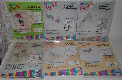 +MBA #3535-0001  "Set  Of 7 Dizzle Pre-Shaded Iron On Transfers"