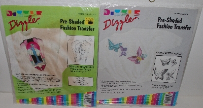 +MBA #3535-0001  "Set  Of 7 Dizzle Pre-Shaded Iron On Transfers"