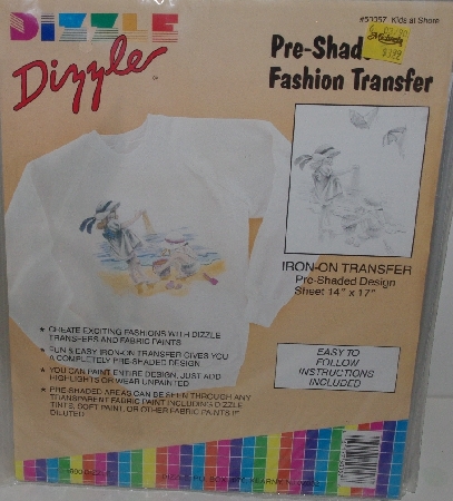 +MBA #3535-0001  "Set  Of 7 Dizzle Pre-Shaded Iron On Transfers"