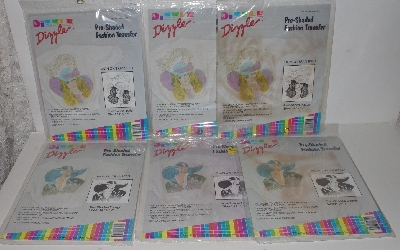 +MBA #3535-0011   "1989 Set Of 7 Dizzle Pre Shaded Iron On Transfers Ladies"
