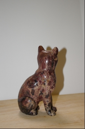 +MBA #4-101  "Large Hand Carved & Polished "Jasper" Gemstone Cat