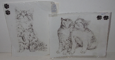 +MBA #3535-0038   "1990 Set Of 6 TOPIX Soft Scenes Iron On Cat Transfers & 1 Cats, Cats & More Cats Transfer Project Book"