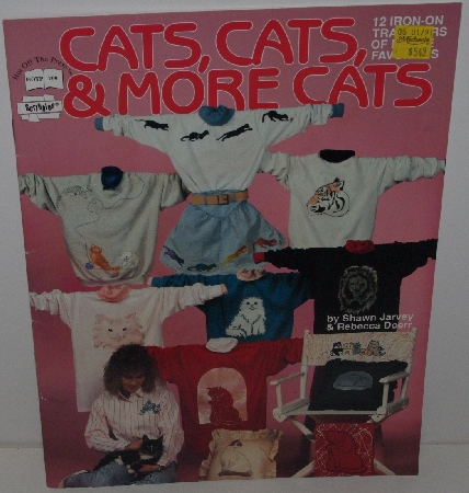 +MBA #3535-0038   "1990 Set Of 6 TOPIX Soft Scenes Iron On Cat Transfers & 1 Cats, Cats & More Cats Transfer Project Book"