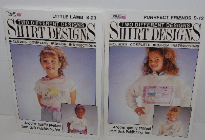 +MBA #3636-531   "1990 Set Of 8 Two Different Designs Shirt Designs Iron Transfer Kits By Gick Publishing"