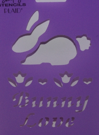 +MBA #3636-509  "1990's Plaid Bunny Love #28103 Stencil"