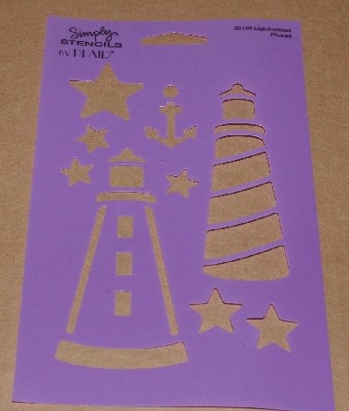 +MBA #3636-248   "1990 Plaid Lighthouse Stencil #28130"