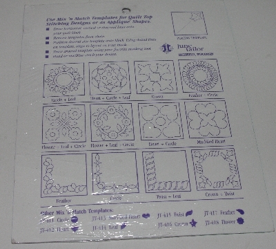 +MBA #3636-405   "June Tailor Set Of 2 Mix & Match Templates For Quilters"