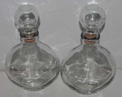 +MBA #3535-0067  "1990's Set Of 2 Clear Glass Decanters"