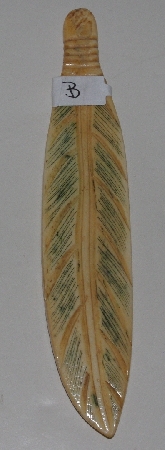 +MBA #3737-B  "Large Hand Carved Bone Feather"