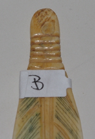 +MBA #3737-B  "Large Hand Carved Bone Feather"