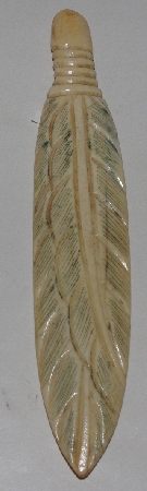 +MBA #3737-C  "Large Hand Carved Bone Feather"