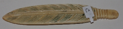 +MBA #3737-C  "Large Hand Carved Bone Feather"