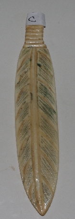 +MBA #3737-C  "Large Hand Carved Bone Feather"