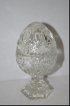 +MBA #9-048   1990's 2 Piece Clear Glass Egg Dish
