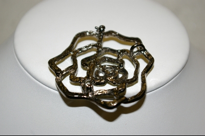 +   Green Austrian Crystal Rose  Pin/Pendant Combo