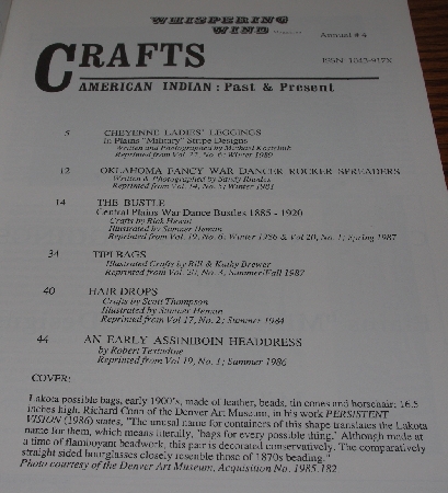 +MBA #3939-220  "1991 Whispering Wind Crafts "American Indian Past & Present Annual #4"