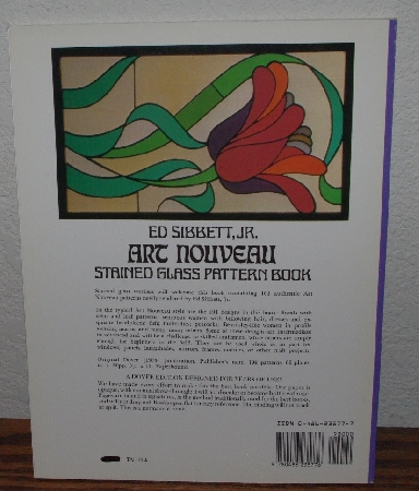 +MBA #3939-389   "1978 Ed Sibbett Jr. Art Nouveau Stained Glass Pattern Book" Paper Back