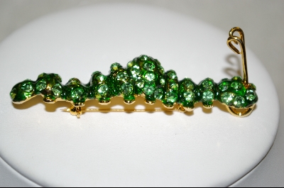 +   Green Enamel & Crystal Catapillar Pin/Pendant