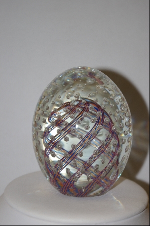 +MBA #9-130  Italian Made Murano Glass Egg Shapped Paper Weight