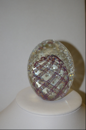 +MBA #9-130  Italian Made Murano Glass Egg Shapped Paper Weight