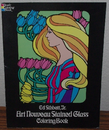 +MBA #4040-181  "1977 Art Nouveau Stained Glass Coloring Book" By Ed Sibbett Jr.